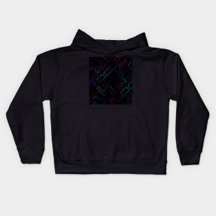 Future Maze Lines Synthwave Kids Hoodie